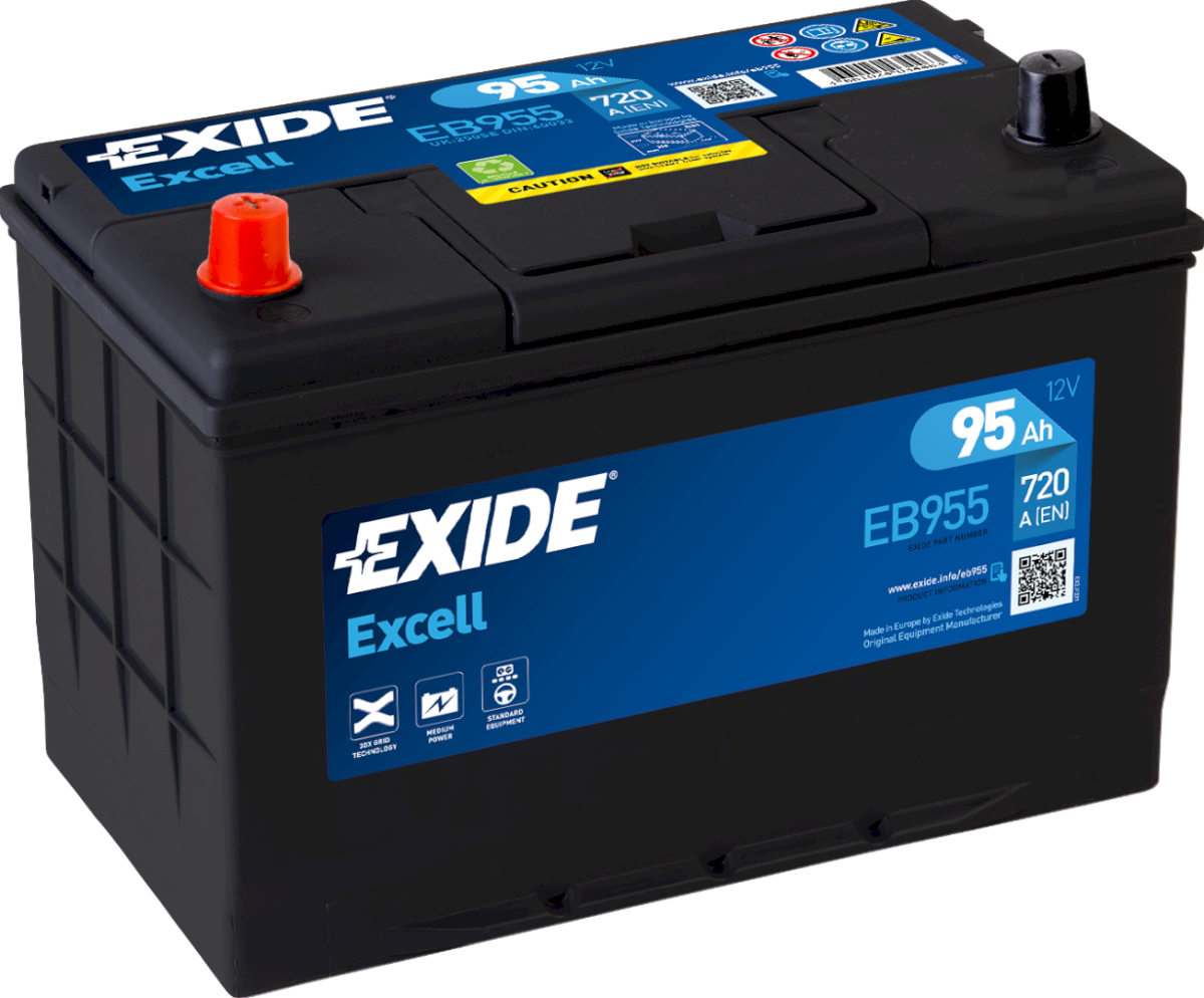 EB955 EXCELL Exide Startbatterier Op Til 100Ah 95Ah EB955